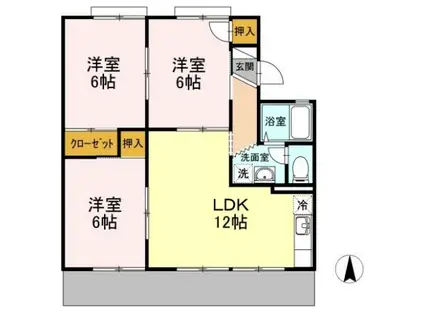 マルベリーM B棟(2LDK/1階)の間取り写真