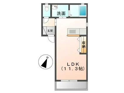 シャーメゾンリーフ(ワンルーム/1階)の間取り写真