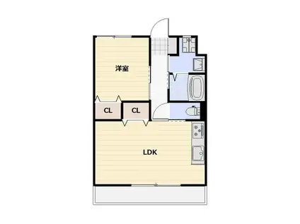 アーバンスタイル(1LDK/2階)の間取り写真