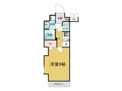 ピアスマート医大東(1K/2階)の間取り写真