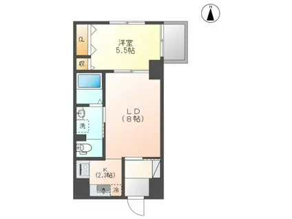 せかんどゆーす西口(1LDK/7階)の間取り写真