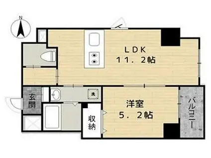 ブリエ ロッシュ(1LDK/7階)の間取り写真