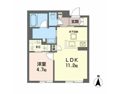 シャーメゾン野田レジデンス(1LDK/1階)の間取り写真