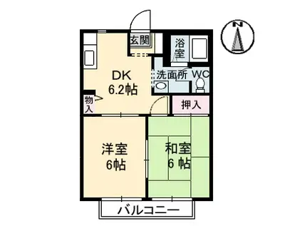 ハイツマーベリック(2DK/2階)の間取り写真