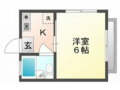 南方アイコーポ(1K/2階)の間取り写真