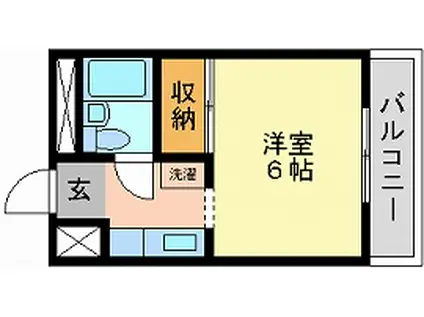 津倉さつきマンション(1K/2階)の間取り写真