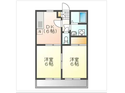 サンガーデン平井A(2DK/1階)の間取り写真