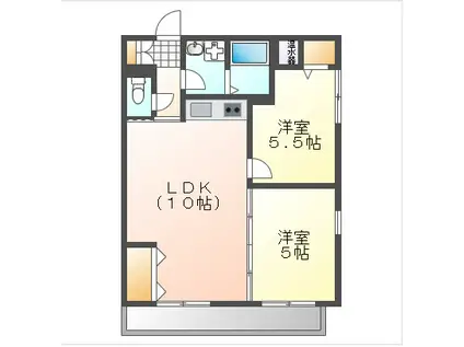 メゾン・マリアージュ(2LDK/1階)の間取り写真