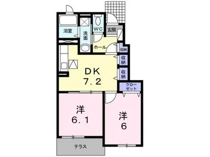 サンリット(2DK/1階)の間取り写真
