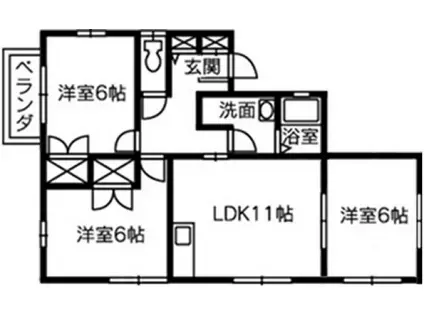 平井コーポ(3LDK/2階)の間取り写真