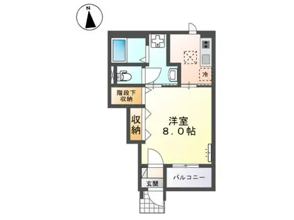 赤穂線 大多羅駅 徒歩27分 2階建 築2年(1K/1階)の間取り写真