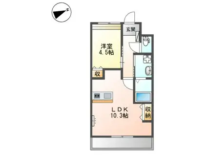 ルミナスハイムⅢ(1LDK/2階)の間取り写真