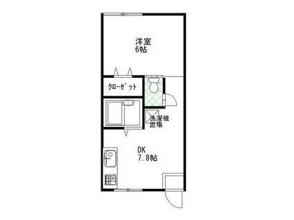 コーポ・アタラクシア(1DK/1階)の間取り写真