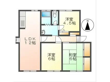 YAMADAコーポ(3LDK/1階)の間取り写真