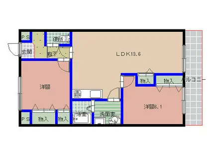 サラージュ(2LDK/3階)の間取り写真