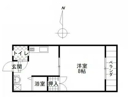 ブライトライツ高島パートⅡ(1K/2階)の間取り写真