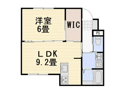 OCTO CASA OMACHI Ⅱ(1LDK/1階)の間取り写真