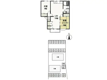 メゾンヴェルデA(2LDK/2階)の間取り写真