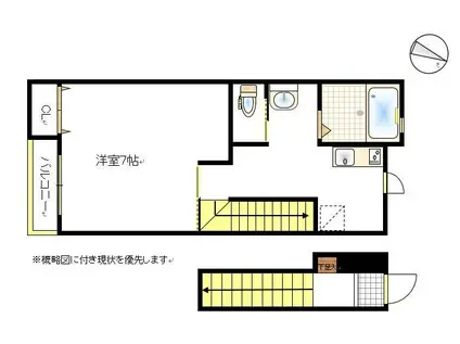 セッテ平井(1K/2階)の間取り写真