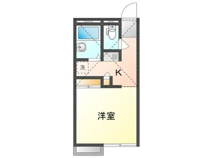 ラルゴ上道(1K/2階)の間取り写真