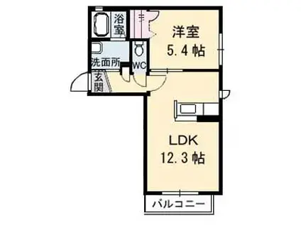 ラ・パルテール今在家(1LDK/2階)の間取り写真