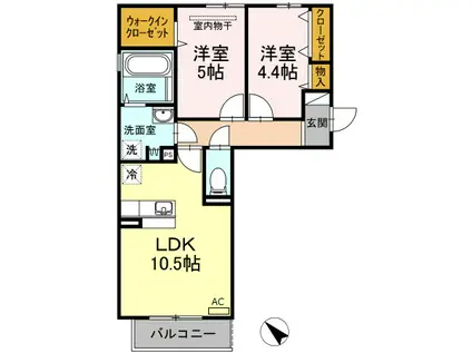 ゴールドウイングB棟(2LDK/3階)の間取り写真