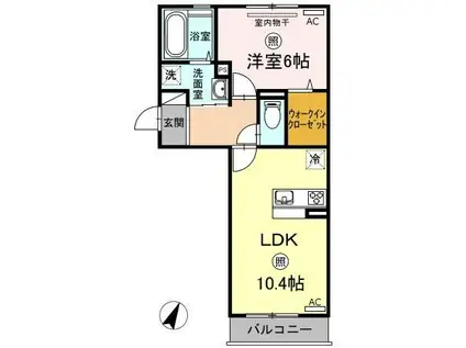 ガーデン五反田(1LDK/3階)の間取り写真