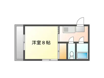 ドゥリーム浜(1K/3階)の間取り写真