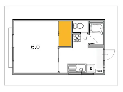 フローラ・浜(1K/1階)の間取り写真