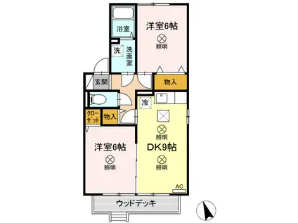 ピュアメゾン西大寺(1LDK/1階)の間取り写真