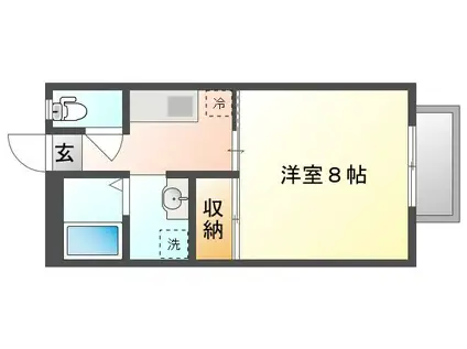 イーストリバー268(1K/1階)の間取り写真