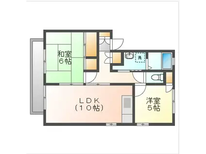 イスタナ・イマオカB(2LDK/1階)の間取り写真