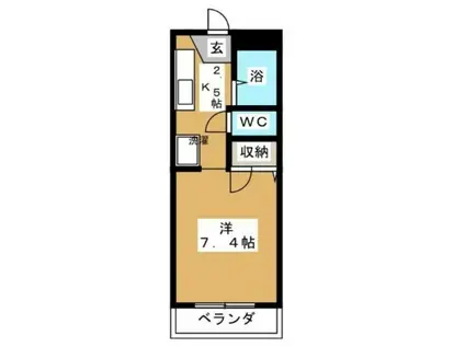 OKANOⅡ(ワンルーム/3階)の間取り写真