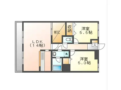 ローズハイツ竜操(2LDK/1階)の間取り写真