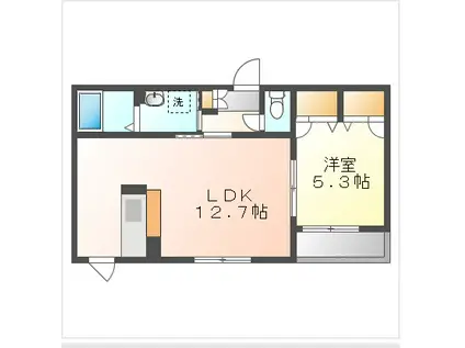 シャーメゾンプロスペリーテ平島A棟(1LDK/1階)の間取り写真