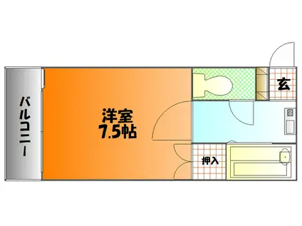 セントフォレスト後楽園(1K/3階)の間取り写真
