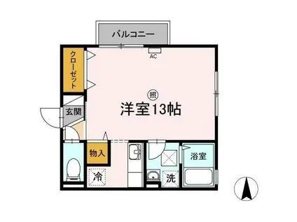 第5関ニューバリヤ(ワンルーム/2階)の間取り写真