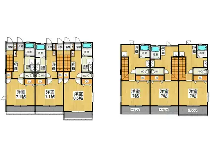 オーシャンズ(1K/2階)の間取り写真