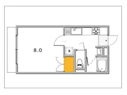 プラージュアン(1K/3階)の間取り写真
