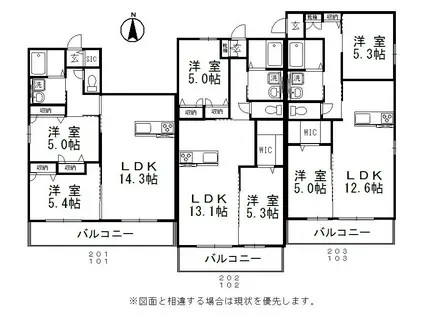 アペルト・ラメール(2LDK/2階)の間取り写真