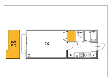 カリーノ(1K/1階)の間取り写真