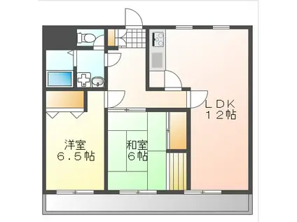ホシダマンション(2LDK/1階)の間取り写真