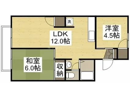 パレーシャル関(2LDK/1階)の間取り写真