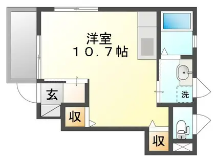 ハーモニー東山(ワンルーム/1階)の間取り写真