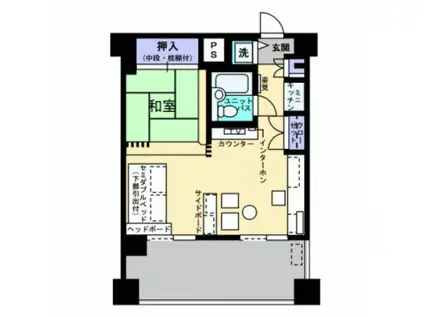 アルファコンフォート岡山(1LDK/9階)の間取り写真