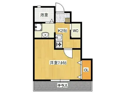 ALICE(1K/1階)の間取り写真