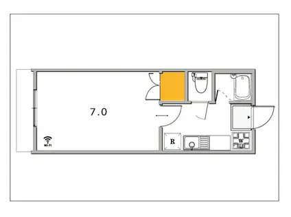 メゾンフェスタ浜(1K/2階)の間取り写真