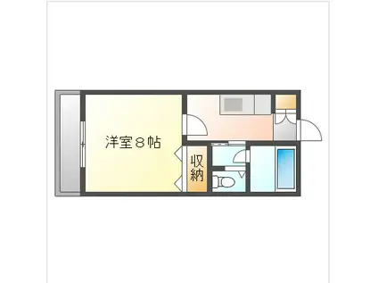 リバージュ平井(1K/2階)の間取り写真