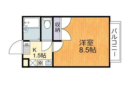 フローラ芥子(1K/2階)の間取り写真