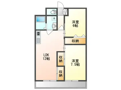 さつきマンション(2LDK/3階)の間取り写真